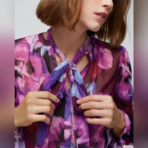 NWT WHBM tie front blouse - Picture 4 of 5